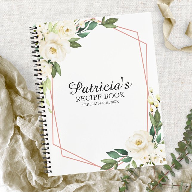 Greenery White Flowers Bridal Shower Recipe Book (Creator Uploaded)