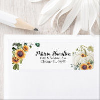 Greenery White Pumpkin Fall Baby Shower Label