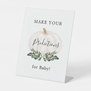 Greenery White Pumpkin Make Your Prediction Sign