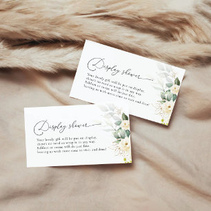 Greenery White Roses Display Shower Enclosure Card