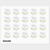 Greenery White Roses Floral Wedding Thank You Classic Round Sticker (Sheet)
