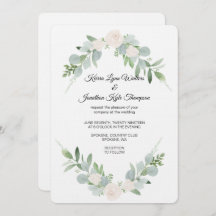Greenery & White Wedding Invitation design