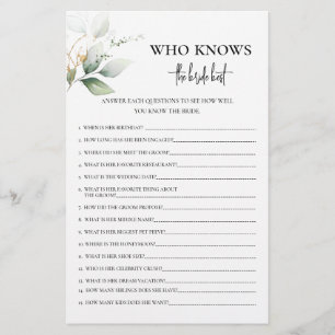 Greenery Who Knows The Bride Best game