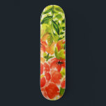 Greenery Wild Blooming Coral Flowers Watercolor Skateboard<br><div class="desc">A lively and colourful flowers in full bloom.</div>