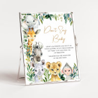 Greenery Wild One Safari Don't Say Baby