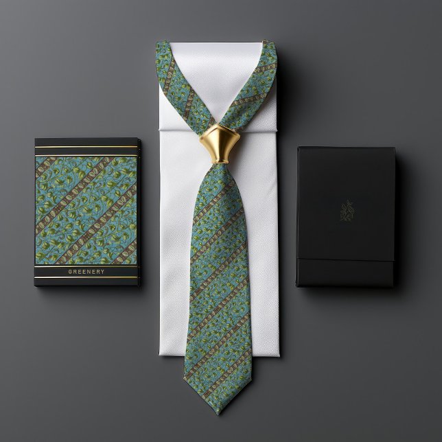 Greenery William Morris Inspired Floral Men's Tie (Creator Uploaded)