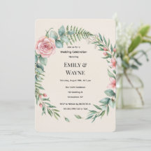 Greenery With Pink Flowers Romantic Wedding