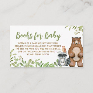 Greenery Woodland Baby Shower Books for Baby Enclosure Card