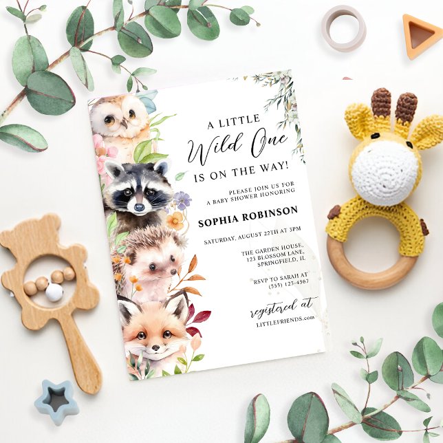 Greenery Woodland Creatures Baby Shower Invitation (Creator Uploaded)