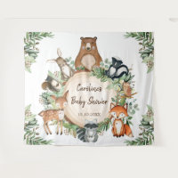 Greenery Woodland Forest Animals Baby Shower