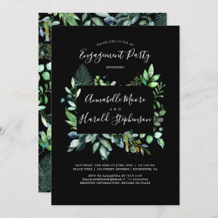Greenery   Woodland   Watercolor Engagement Party Invitation