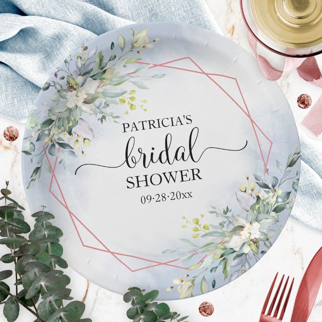 Greenery Wreath Bridal Shower Paper Plate (Creator Uploaded)