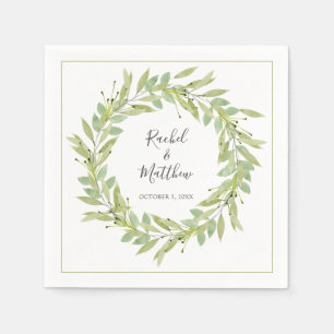 Greenery Wreath Wedding Napkin