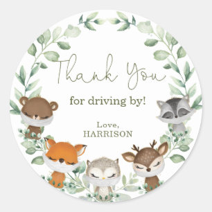 Greeney Woodland Animals Quarantine Drive By Classic Round Sticker