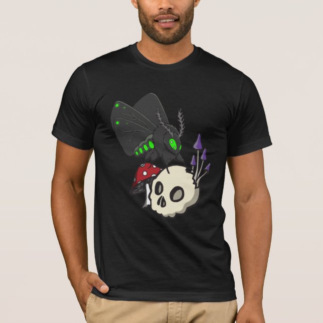 Greeneyed Moth, Skull and Mushroom Shirt (Front)