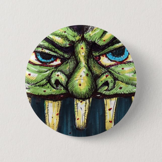 greenface 6 cm round badge (Front)