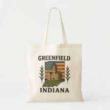 Greenfield Indiana American Flag Tote