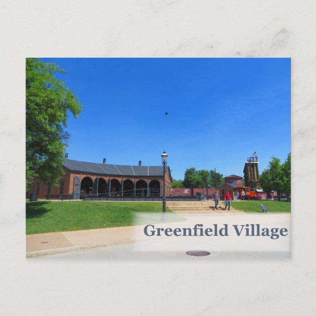 Greenfield Village Roundhouse Postcard (Front)