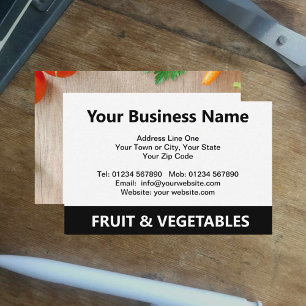 Greengrocer Fruit & Vegetables QR Code Business Ca Card