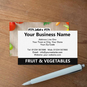 Greengrocer Fruit & Vegetables QR Code Business Card