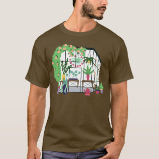 Greenhouse Building Nature Hanging Planters Greenh T-Shirt