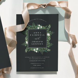 Greenhouse   Elegant Watercolor Botanical Wedding Invitation