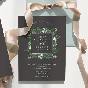 Greenhouse   Elegant Watercolor Botanical Wedding Invitation