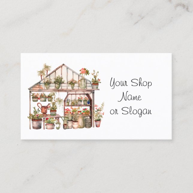 Greenhouse Flower Shop Business Card (Front)