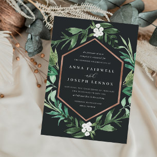 Greenhouse Frame   Watercolor Botanical Wedding Invitation