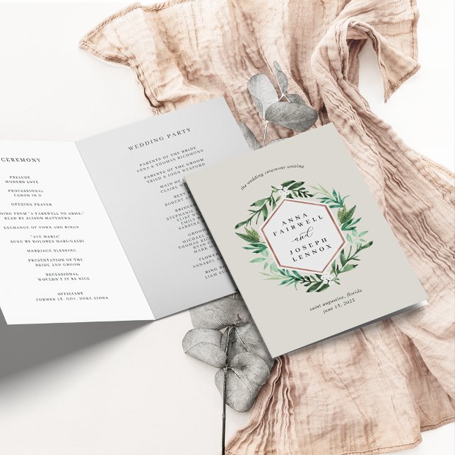 Greenhouse Frame | Watercolor Botanical Wedding Programme (Creator Uploaded)
