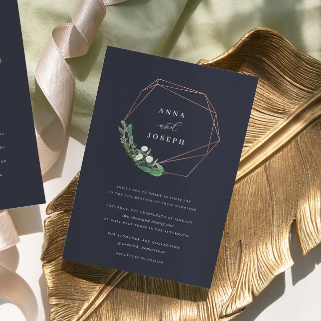 Greenhouse Geometric Wreath | Botanical Wedding Invitation (Creator Uploaded)