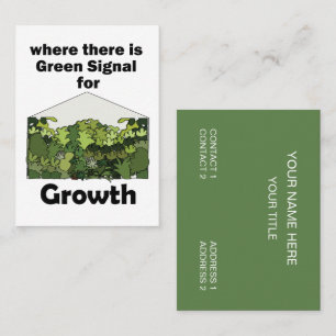 Greenhouse Green Signal For Growth Garden Centre Business Card