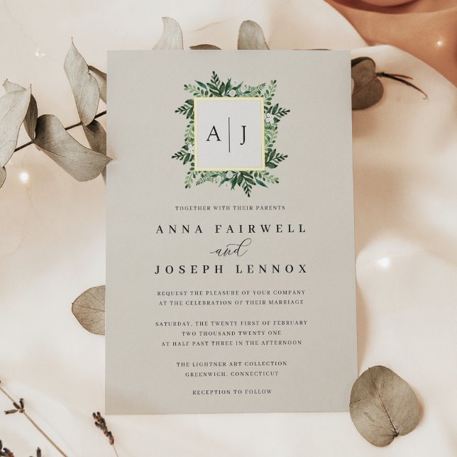 Greenhouse Monogram | Green Botanical Wedding (Creator Uploaded)