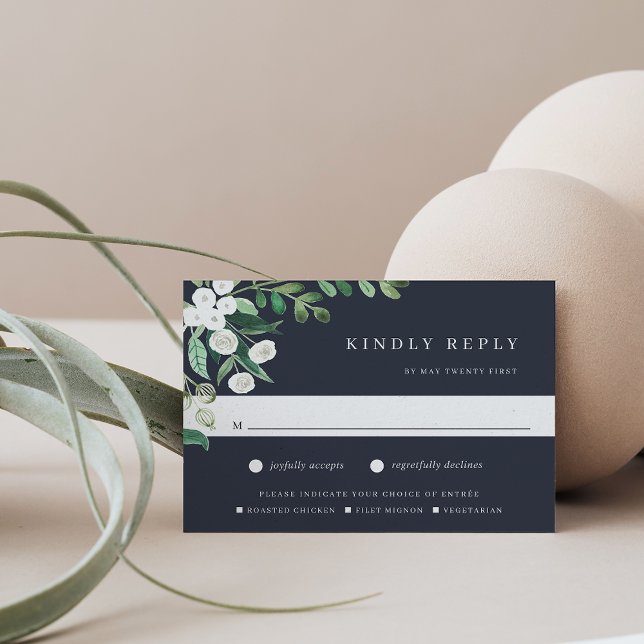 Greenhouse | Watercolor Botanical Meal Choice RSVP Card (Creator Uploaded)