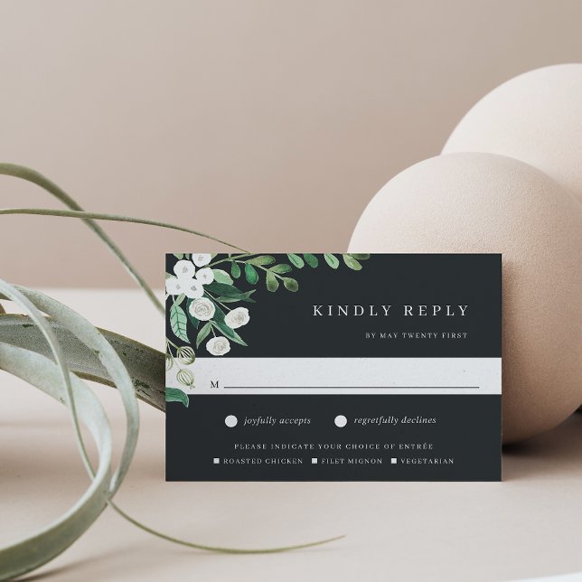 Greenhouse | Watercolor Botanical Meal Choice RSVP Card (Creator Uploaded)