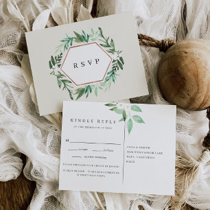 Greenhouse Watercolor Botanical Meal Choice RSVP Invitation Postcard