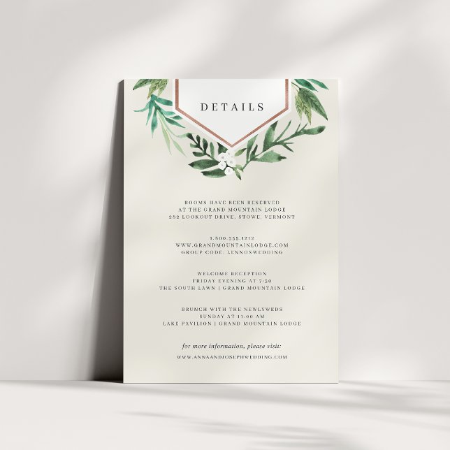 Greenhouse | Watercolor Botanical Wedding Details Enclosure Card (Creator Uploaded)