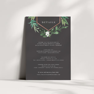 Greenhouse   Watercolor Botanical Wedding Details Enclosure Card