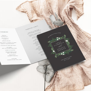 Greenhouse Watercolor Botanical Wedding Programme