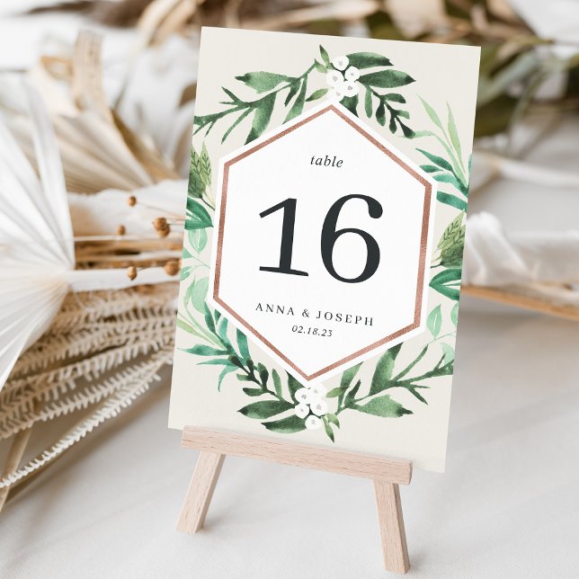 Greenhouse | Watercolor Botanical Wedding Table Number (Creator Uploaded)