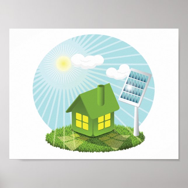 Greenhouse With Solar Energy Poster (Front)