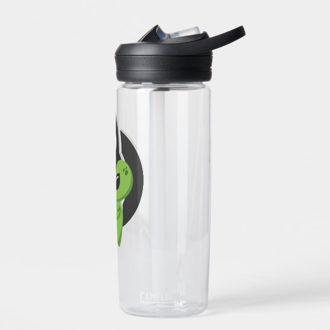 Greenie with Flowers Protovate Logo Water Bottle (Left)
