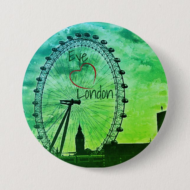 Greening the Grey' London England Button (Front)