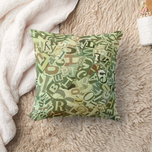 Greenish Alphabet Pillow (Blanket)