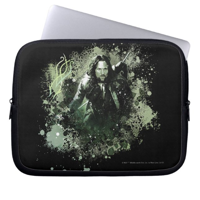 Greenish Aragorn Vector Collage Laptop Sleeve (Front)