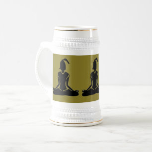 Greenish Gold Stein -Beer Yoga Stein (no print)