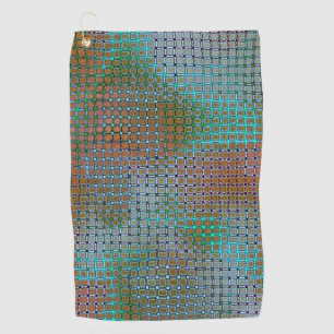 Greenish mizzle spots under grid rustic antiquated golf towel