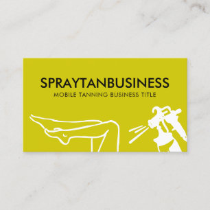 Greenish Modern Body Tan Spray Business Card