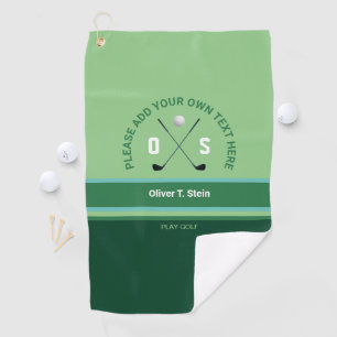 Greenish Modern Colours Golf Towel with Golfer Nam
