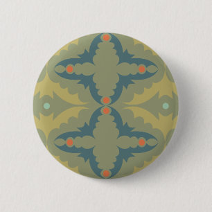 Greenish Retro Vintage Pattern 6 Cm Round Badge